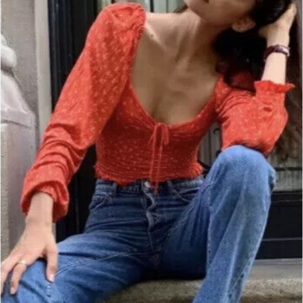Urban Outfitters Floral Cropped Blouse - Picture 3 of 7